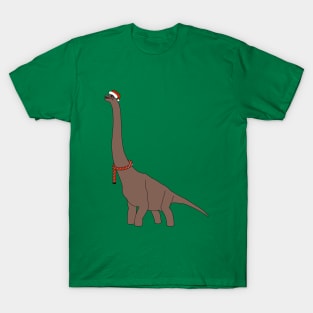 Christmas Brown Dinosaur Digital Art | Christmas Special | illusima T-Shirt